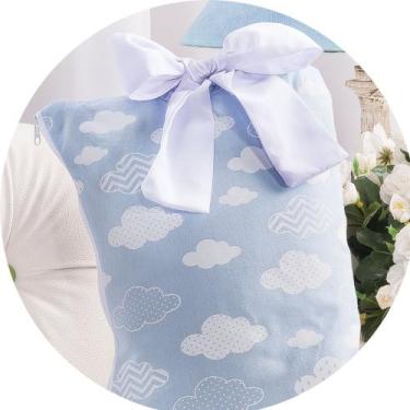 Imagem de Almofada para amamentação bebê nuvem azul - MEDINA CONFECÇÕES