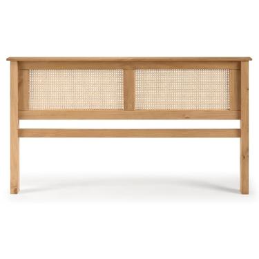 Imagem de Cabeceira de Cama Casal Queen em Madeira Pinus e Rattan Natural – Design Atemporal, 164cm