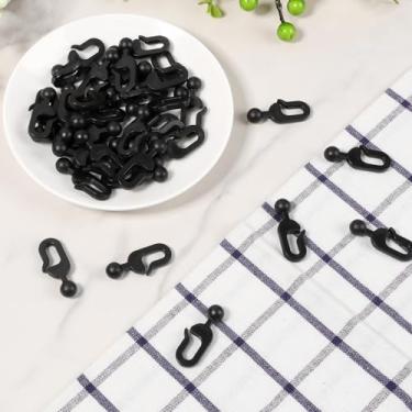Imagem de DJAPWPX Conjunto de 100 ganchos de plástico para cortina, fácil instalação, gazebo preto, acessórios de substituição para casa de hotel