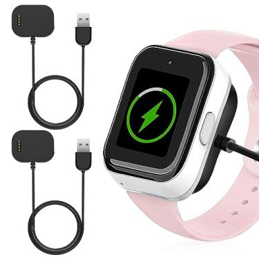 Imagem de Pacote com 2 carregadores compatíveis com Syncup Kids Watch, cabo de carregamento de 1 m para relógio infantil T Mobile Sync Up, preto