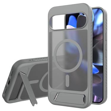 Imagem de Asuwish Capa de celular para Google Pixel 9 Pro XL, compatível com Magsafe Magnetic, protetor de tela de vidro temperado, suporte dobrável à prova de choque, capa protetora Pixel9 9Pro 9ProXL nove