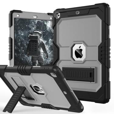 Imagem de OKP Capa para iPad 9ª/8ª/7ª geração (2021/2020/2019), capa protetora robusta resistente à prova de choque para iPad de 10,2 polegadas com suporte integrado, capas rígidas para iPad 9 8 7 gerações,