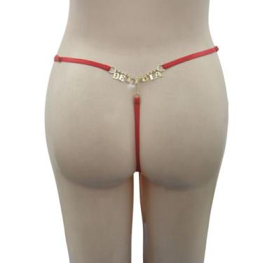 Imagem de Calcinha fio dental sensual safadinha intima delas, DELÍCIA, Vermelho