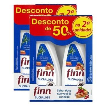 Imagem de kit 2 Adoçante Líquido Finn Sucralose 2 Unidades 65ml Cada