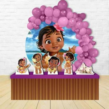 Imagem de KIT FESTA KIT FESTA PAINEL REDONDO Decoração Moana Baby - IMPAKTO VISU