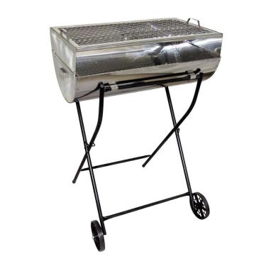 Imagem de Churrasqueira Aberta Grill Inox Grelha e Carrinho 92x55x35cm