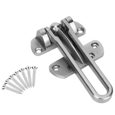 Imagem de Chiffonade Trava de reforço de porta trava de barra giratória de liga de alumínio sólido trava de segurança de porta giratória em U para uso doméstico e hotel (prata)