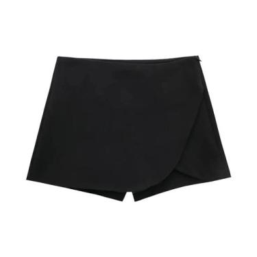 Imagem de Saias Shorts Femininas Cintura Alta - Zíper Lateral, Estilo Vintage e 