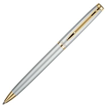 Imagem de Caneta Crown Libra Gold Personalizada Logo Nome Profissão Gravação Luxo Presente Estojo (Prata)