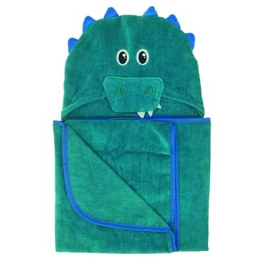 Imagem de Toalha Banho Infantil Bebê Capuz Bichinho 100% Algodão 80x80 (Verde Dino Leo)