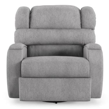 Imagem de Poltrona do Papai Sala de Cinema Reclinável Manchester Glider Manual Giratória Linho Cinza G23