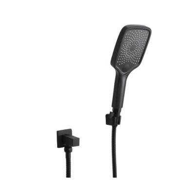 Imagem de Ducha Higiênica 3 Jatos ABS Preto c/ Registro 1/4 de Volta - AMG Metai