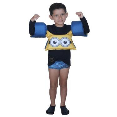 Imagem de Colete Salva Vida Infantil Boia Braço Até 25Kg Minions Praia