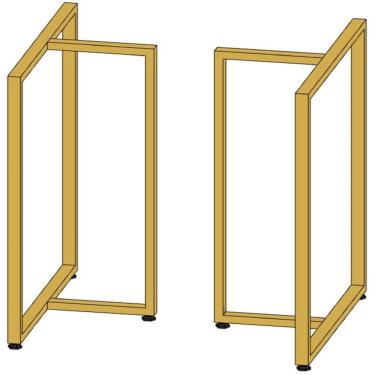 Imagem de Kit 2 Pés De Mesa 75X60Cm Mod. T Estilo Ind Ferro - Dourado