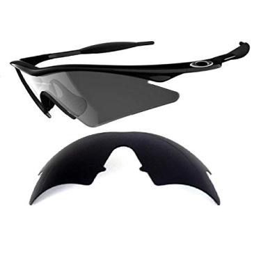 Imagem de Lentes de substituição Galaxy para óculos de sol Oakley M com armação azul polarizado, Preto, regular