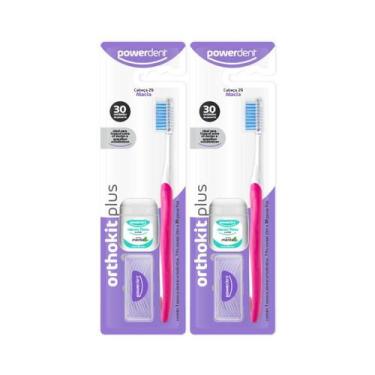 Imagem de Kit 2 Orthokit Plus Passador de Fio Dental 25m Limpeza Eficiente Entre