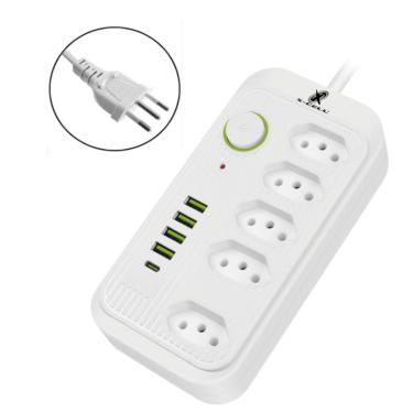 Imagem de Filtro de Linha bivolt 10A Cabo 2m 5 Tomadas USB/C X-cell