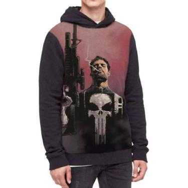 Imagem de Moletom Com Capuz Punisher Justiceiro Ref:280 - smoke, Preto, PP
