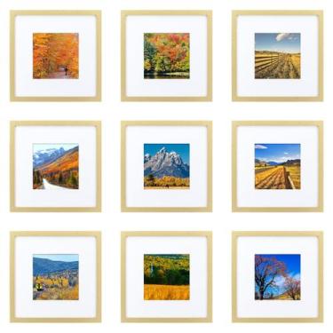 Imagem de Conjunto de molduras HEART ART Gold 10x10cm para fotos de 6x6cm x9