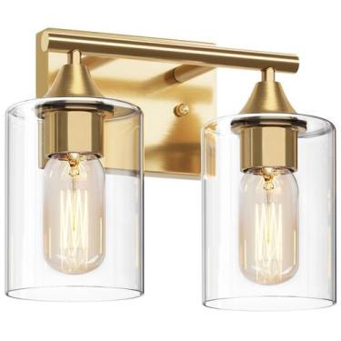 Imagem de Luz de parede de banheiro XPEHK 2 luzes em latão escovado dourado