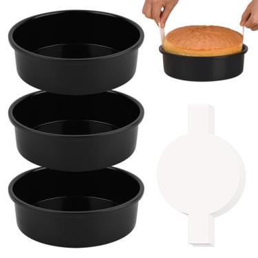 Imagem de Forma de bolo HUAKENER, 15 cm, conjunto de 3 redondas com 100% de pape