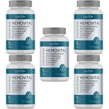 Imagem de Kit 5X Hemovital Multivitamínico - 60 Cápsulas - Lauton Nutrition-Masculino