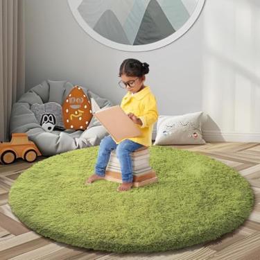 Imagem de Tapetes circulares super macios para meninas, castelo de princesa, barraca de brincar de 3 diâmetros, tapetes circulares para quarto de crianças, decoração de quarto de bebê, tapetes redondos felpudos