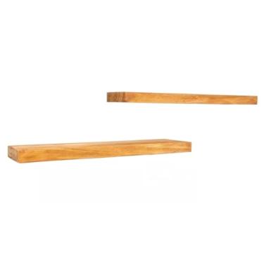 Imagem de Prateleira Industrial Decorativa Invisível Sem Suporte Tipo Rústica 40cm ou 60cm(Natural,Kit com 2 de 40cm)