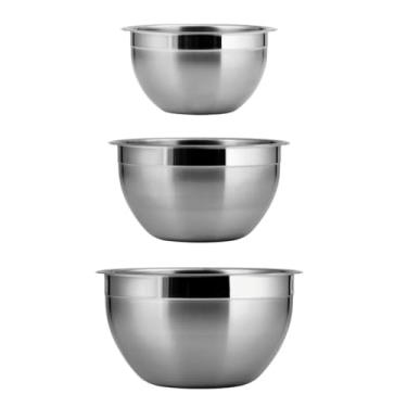 Imagem de Kit 3 Tigela Aço Inox Bowl Funda Multiuso Redonda Saladeira Confeitaria Bowls Vasilha Com Tampa