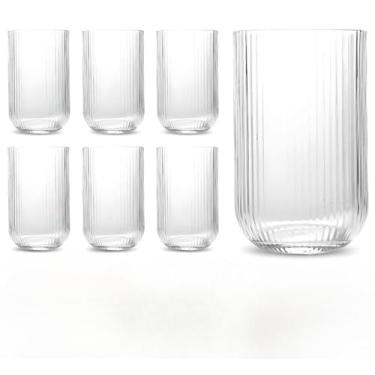 Imagem de Jogo de Copos, Canelado E Taças Versalhes Clear Jogo com 6 Ou 12 Peças(JOGO COM 12)