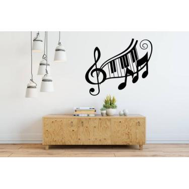 Imagem de Adesivo de Parede Decorativo Notas Musicais Piano - V3 Shop