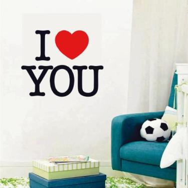 Imagem de Adesivo de Parede Decorativo I Love You Coração - V3 Shop