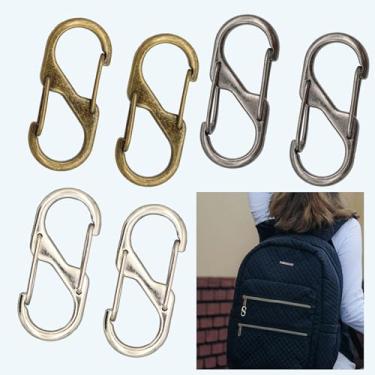 Imagem de 6 clipes de zíper para impedir roubo, trava de abertura dupla, clipes de substituição com zíper, clipes de mosquetão pequenos para bagagem, roupas, mochilas, bolsas, esportes ao ar livre para viagens