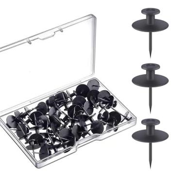 Imagem de Conjunto de pinos para pendurar fotos, tachinhas de polegar de cabeça dupla para pendurar na parede, ideal para decoração adequada para locatários, perfeito para molduras pequenas, drywall, quadros de