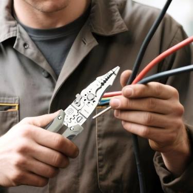 Imagem de Descascador e cortador de fios multifuncional, alicate elétrico de nível industrial, disjuntor de fio, ferramenta de crimpagem e ferramenta de decapagem de cabos para eletricistas