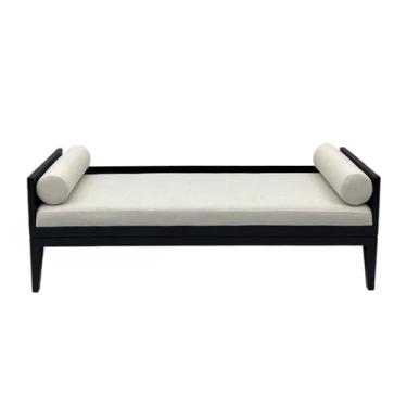 Imagem de Banco de entrada novo estilo chinês banco de cabeceira de madeira maciça quarto banco longo sofá sofá (médio)