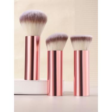 Imagem de 3 conjuntos de pincéis de maquiagem smudge power pincéis de maquiagem corretivo pincel de base, portátil, cabelo sintético premium para misturar líquidos, cremes ou cosméticos em pó impecáveis (J)