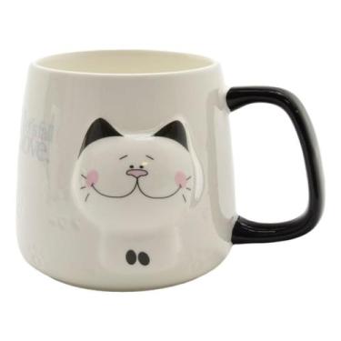 Imagem de Caneca De Cerâmica Gato Gatinho 3D 300ml Decoração Presente Aniversári