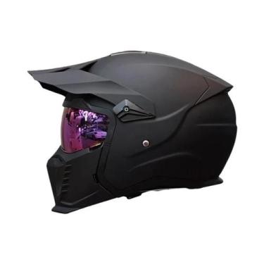 Imagem de Capacete De Motocicleta Retrô Aprovado Pelo DOT Modular Multifuncional