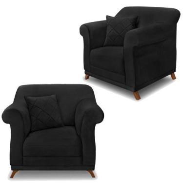 Imagem de Kit 2 Poltronas Decorativas Retro Polo Suede 1105 Ezz 1105 - MILANI MO
