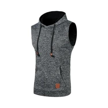 Imagem de Camiseta Sem Mangas Com Capuz Masculina Casual Moda Bodybuilding Camis