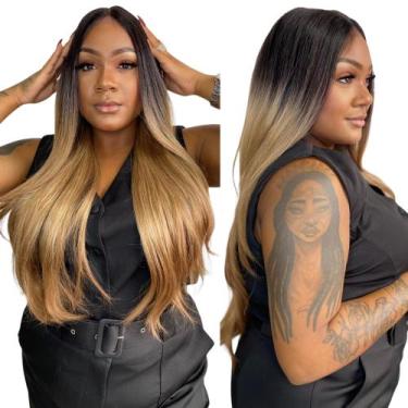 Imagem de Peruca Front Lace Lisa Degrade Natural Fibra Premium Juliana - bbless