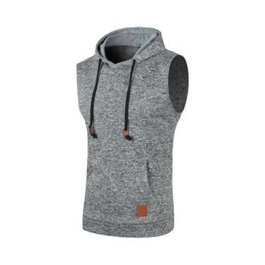 Imagem de Camiseta Sem Mangas Com Capuz Masculina Casual Moda Bodybuilding Camis