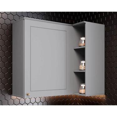 Imagem de Armário De Cozinha Modulado Canto Reto Americana C/ 1 Porta 83cm Cinza - Henn