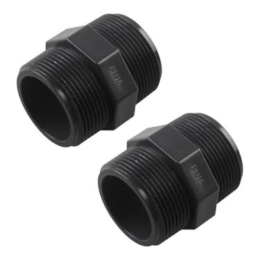 Imagem de Adaptador de mangueira de jardim PVC - macho 1-1/5.1 cm NPT x 1-1/5.1 cm NPT adaptador de mangueira de bomba de piscina - peças de conector de adaptador de encaixe de tubo de PVC (pacote com 2)
