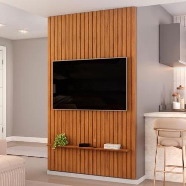 Imagem de Painel Ripado Para TV 60 Pol Sala Quarto 143x240cm Lexa D05 Freijó - L