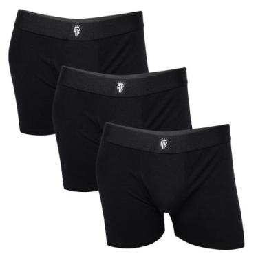Imagem de Kit 3 Cuecas Boxe RK Lisas Confortáveis Algodão . - NoBrand, Preto, G