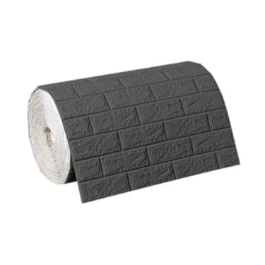 Imagem de Generic Painéis de parede 3D removíveis e adesivos, backsplash moderno, papel de parede de tijolo falso, adesivo de espuma XPE para salas de jogos, cozinhas, Cinza