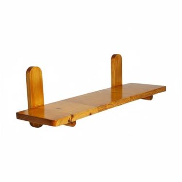 Imagem de Prateleira Minimalista em Madeira Pinus com Suporte de Pinos Decoração Moderna para Sala de Estar e Casa Cor:Pinus Com V