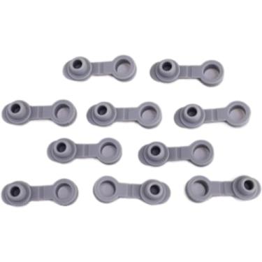 Imagem de 10 peças de garrafa de vedação de silicone universal cinza com orifício de palha, tampas, tampas, tampas, tampões de canudo, copo de 20/850 g, rolhas de vinho e dosadores, rolhas de vinho